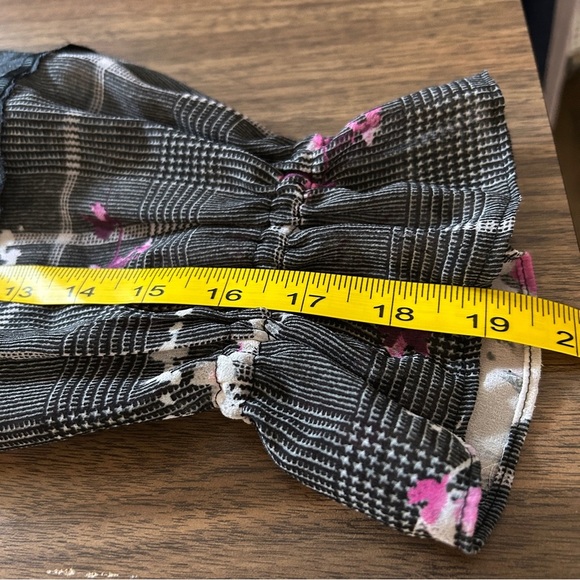 DKNY Black and Pink Floral Plaid Blouse - Picture 10 of 10